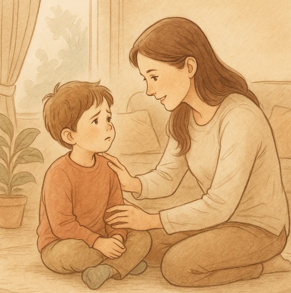 아이의 감정을 읽어주는 엄마와 아이의 따뜻한 순간