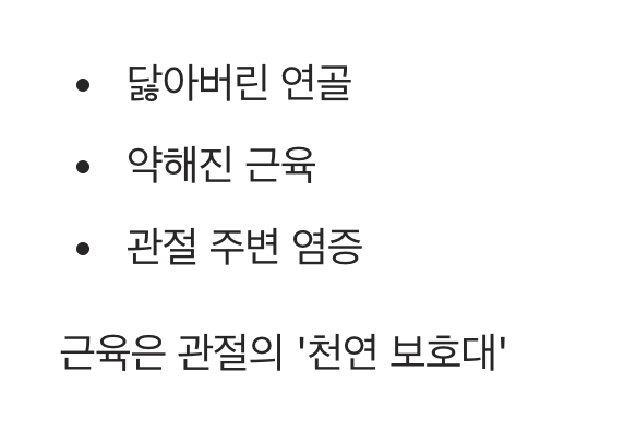 통증의 진짜 범인, '닳아버린 연골'과 '약해진 근육'