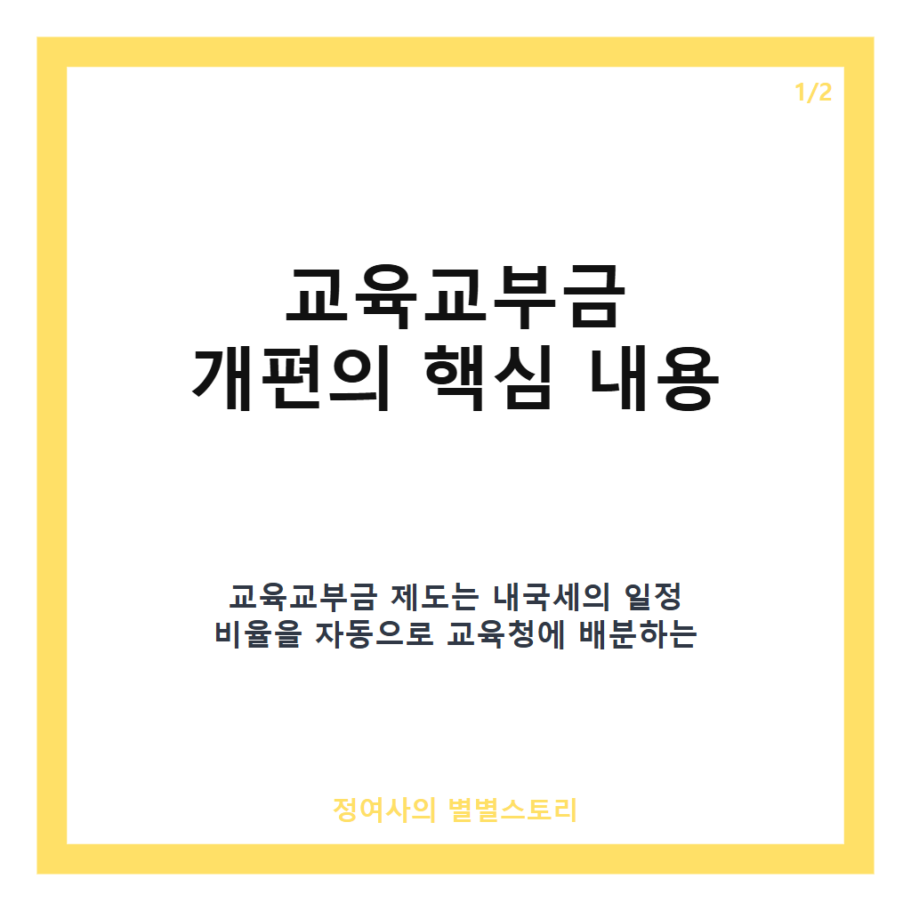 교육교부금 개편 54년 만의 대수술, 교육계 반발과 주요 쟁점 총정리 카드뉴스 1