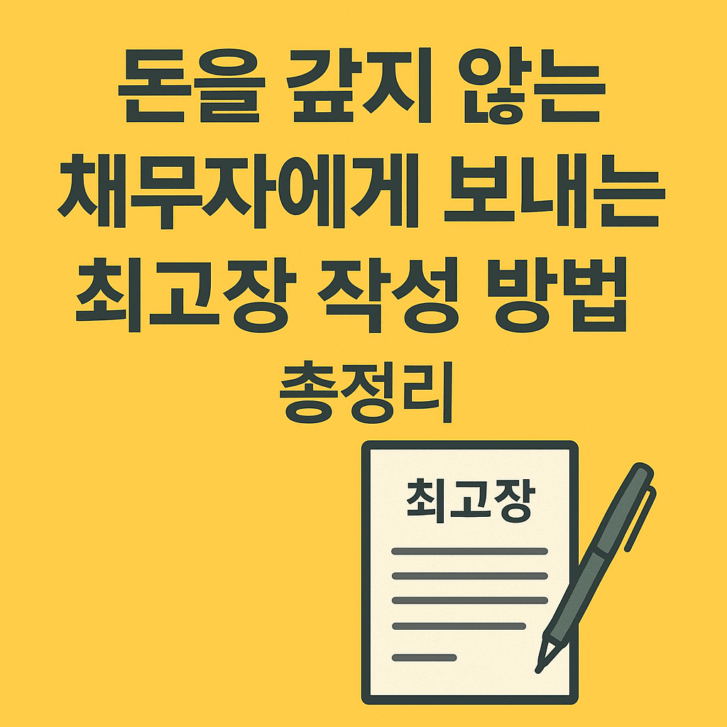 최고장 작성 방법