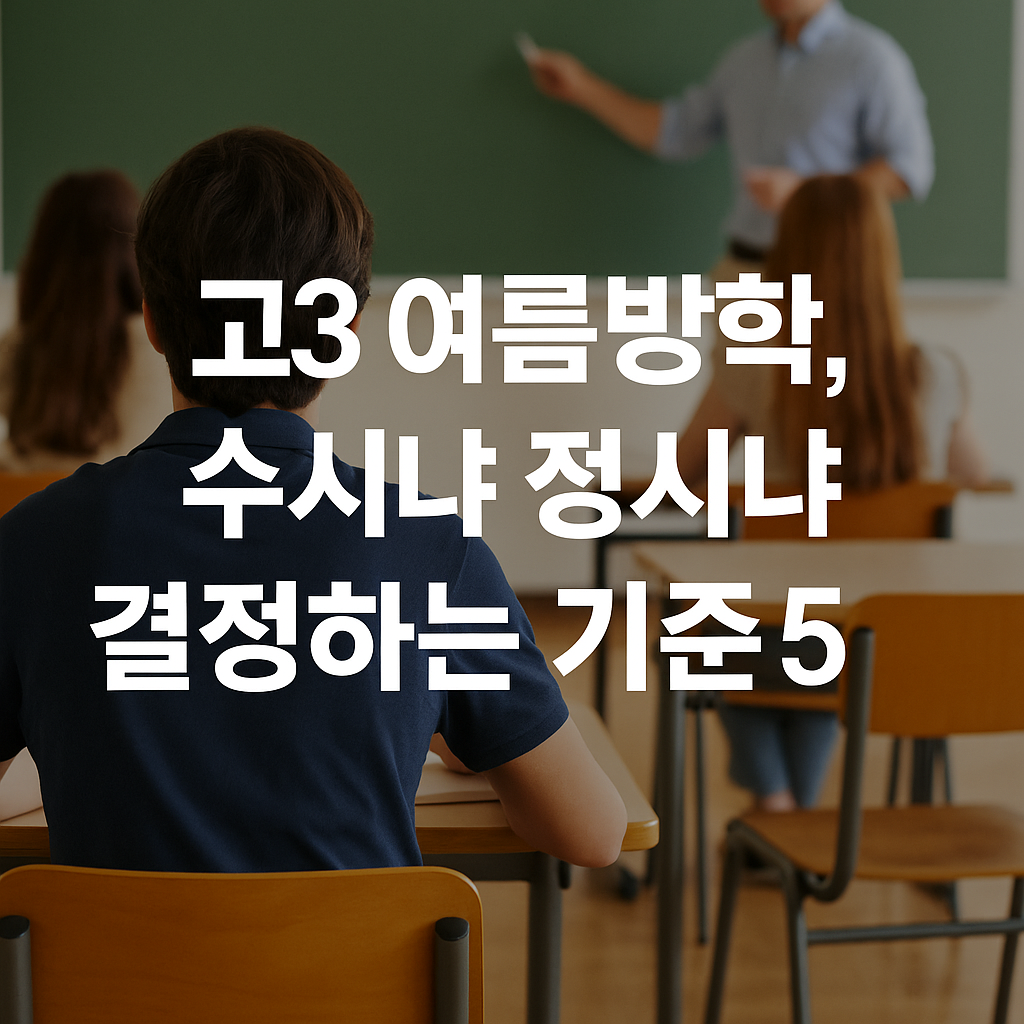 수시냐 정시냐 결정하는 기준 5가지