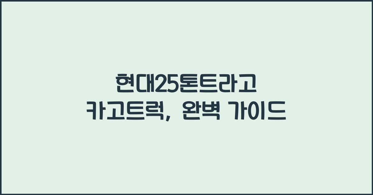 현대25톤트라고 카고트럭