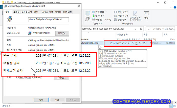 엣지 베타 설치 파일 날짜