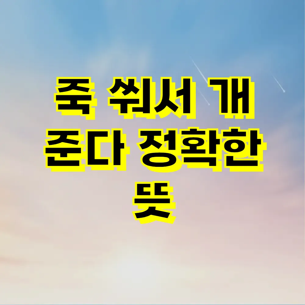 죽 쒀서 개 준다 정확한 뜻