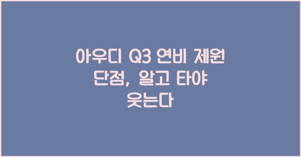 아우디 Q3 연비 제원 단점