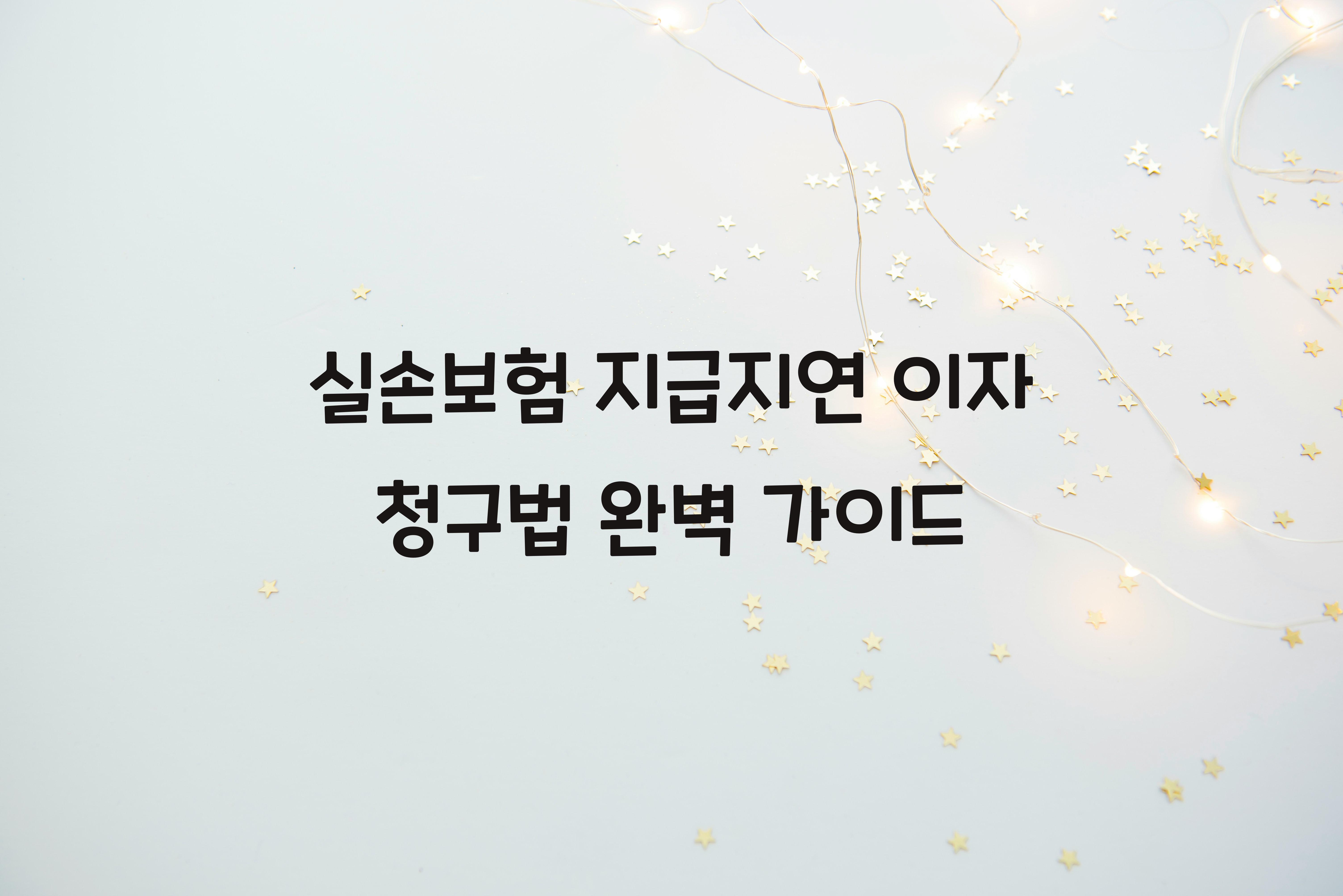 실손보험 지급지연 이자 청구법