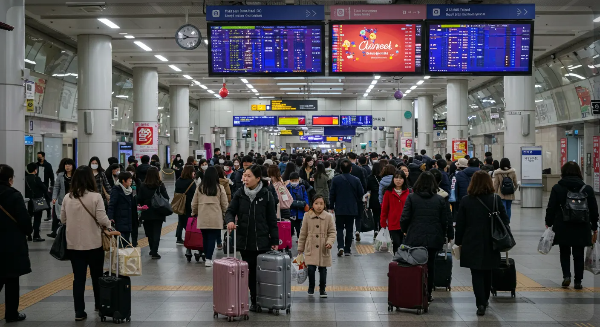추석 기차표. 인구 이동현황을 담은 장면