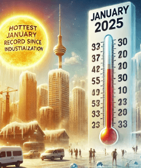 2025년 1월, 산업화 이후 가장 더운 1월로 기록 갱신