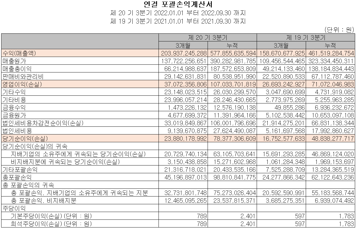 원익qnc - 손익계산서