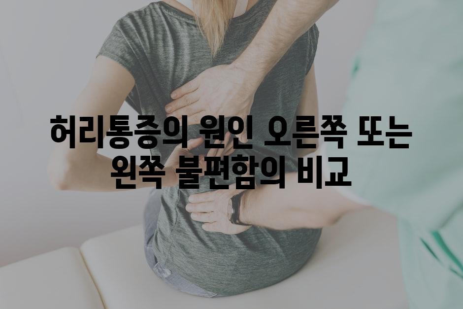 허리통증의 원인 오른쪽 또는 왼쪽 불편함의 비교