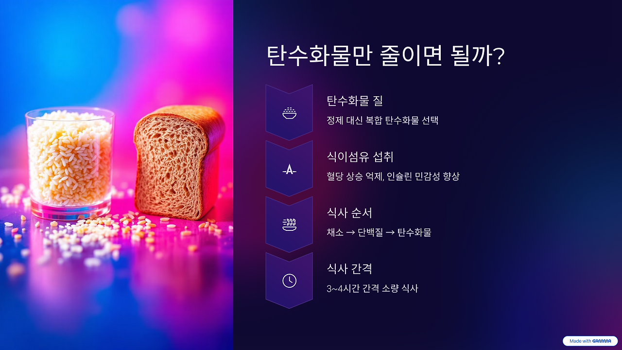 탄수화물만 줄이면 될까? 식이요법에 숨은 진실