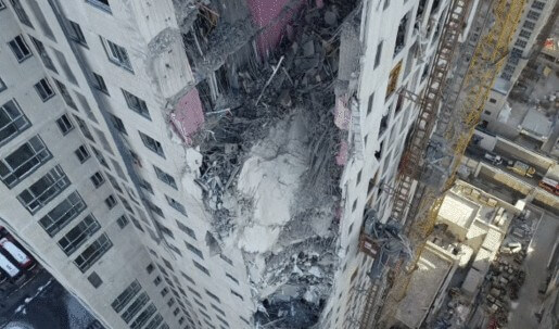 광주 화정 아이파크 붕괴 사고 사진입니다.