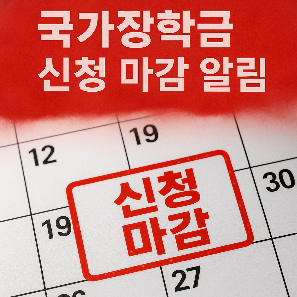 국가장학금 신청마감 알림에 대한 이미지