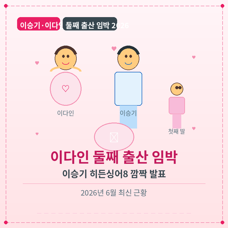 2026 이다인 둘째 출산 임박 &ndash; 이승기 히든싱어8 깜짝 발표 관련 포스터 이미지