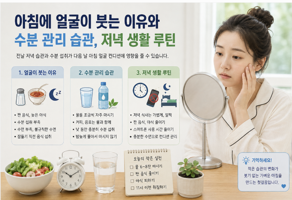 아침에 거울 보기