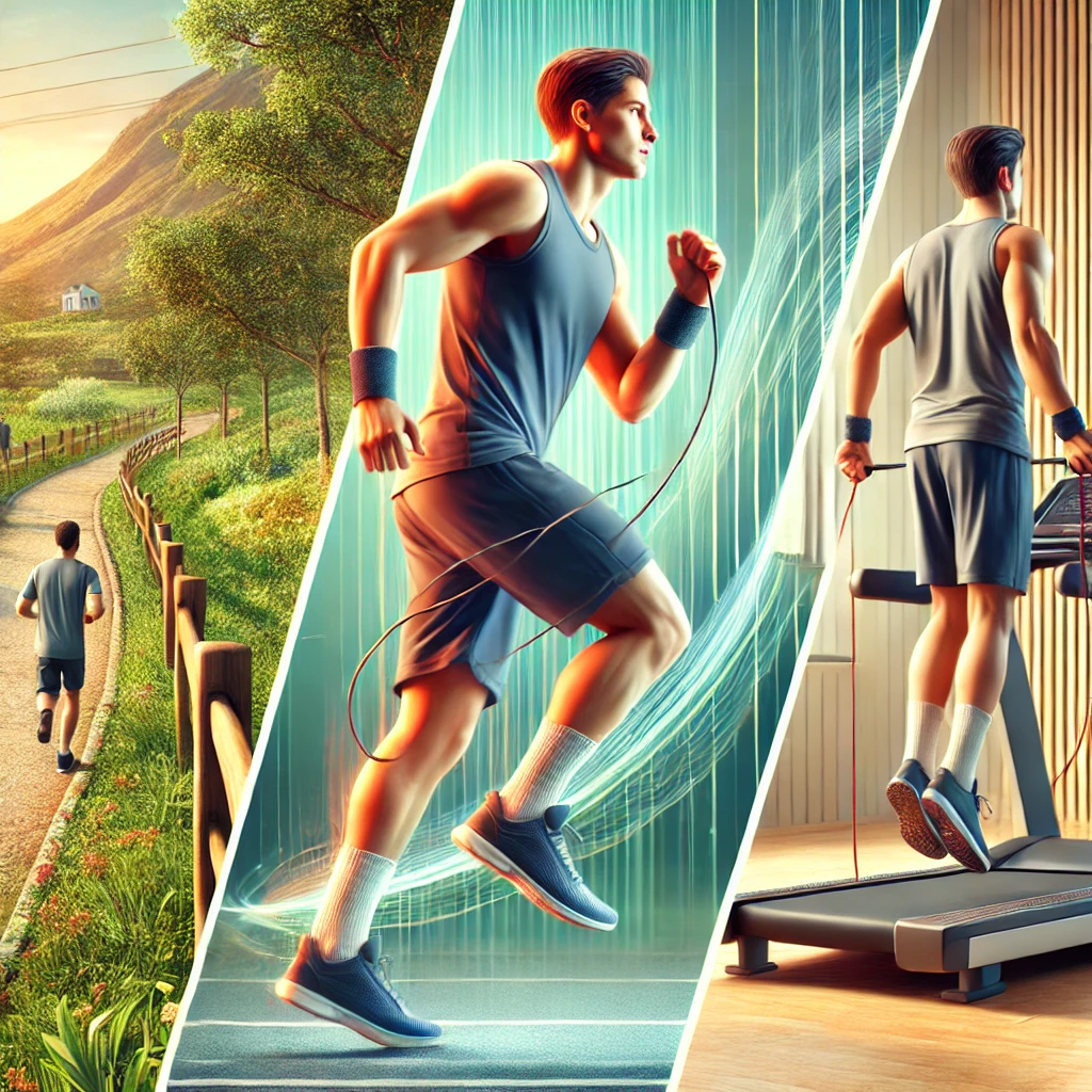 규칙적으로 주 3-4회 유산소 운동을 하는 남자의 이미지