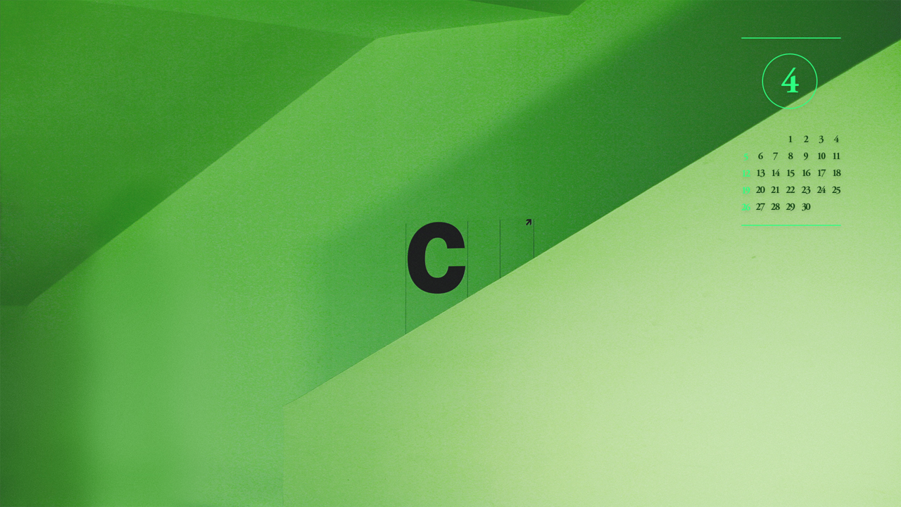 02 연두색 벽 A - 2026년4월 달력배경화면