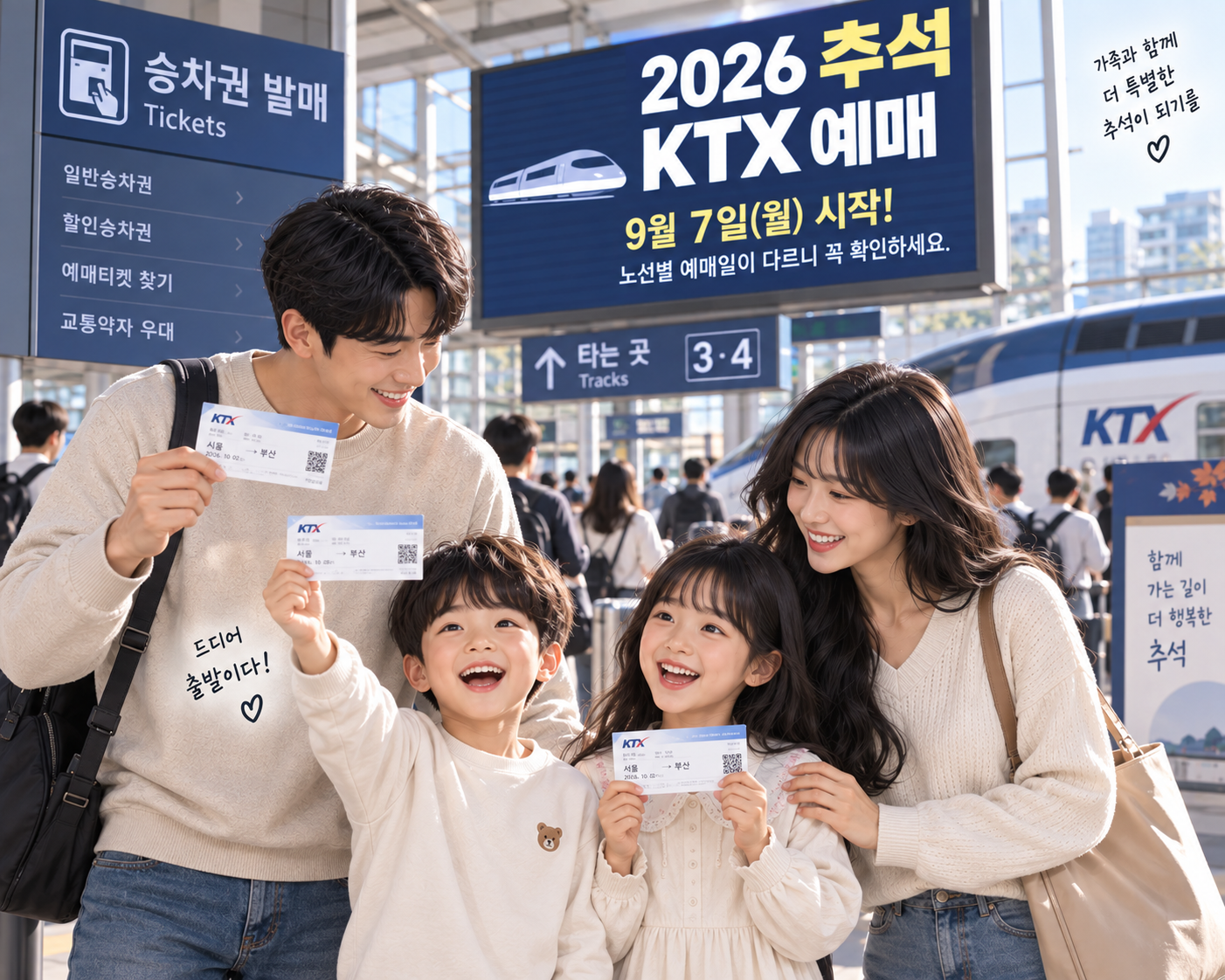 2026 추석 KTX 예매 9월 7일 시작! 노선별 날짜 다르니 꼭 확인하세요