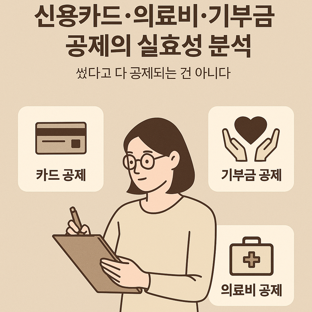 신용카드·의료비·기부금 공제의 실효성 분석 — ‘썼다고 다 공제되는 건 아니다’
