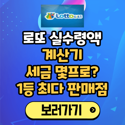 로또 실수령액 계산기 세금 몇프로