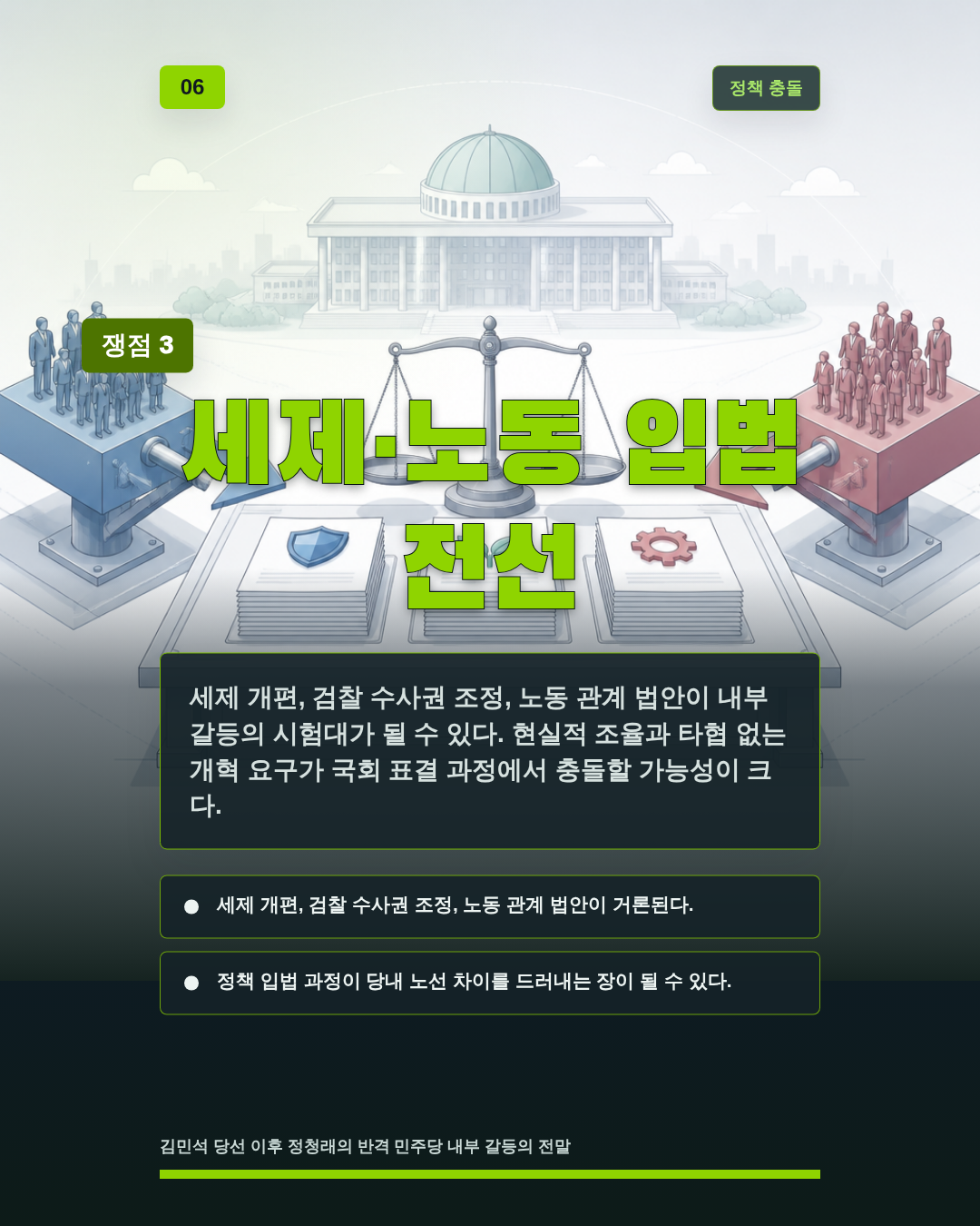 세제·노동 입법 전선