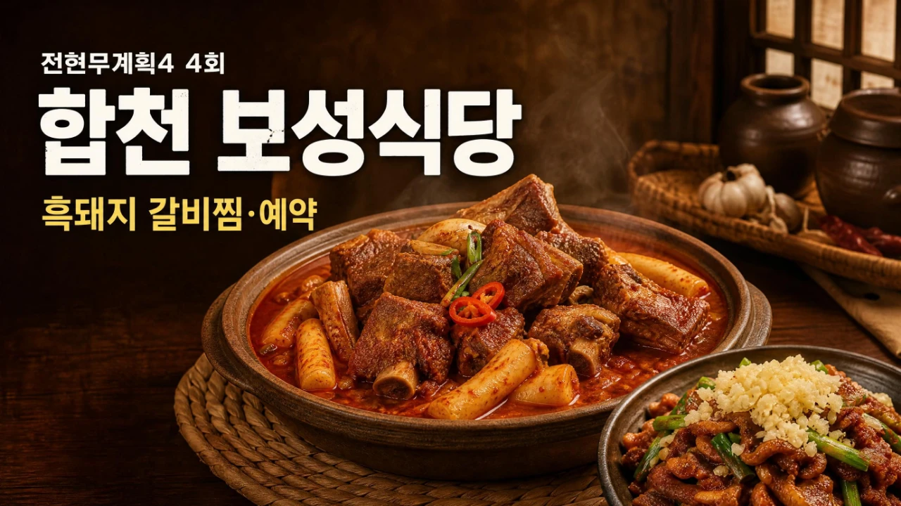 전현무계획4 4회 합천 보성식당 흑돼지 갈비찜과 두루치기 안내 이미지