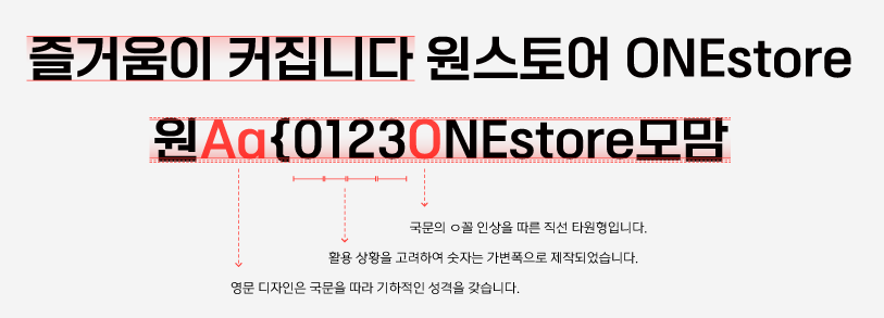 원스토어 모바일고딕 제목체 특징 1