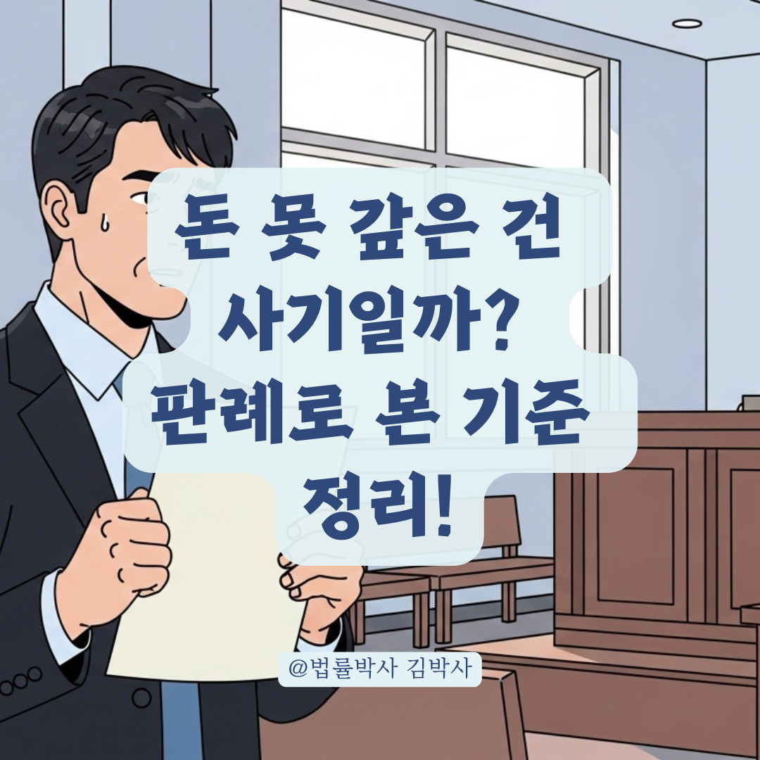 돈이 없어 못 갚은 건 사기일까? 일부 변제 후 고소당한 사례로 본 법적 기준.