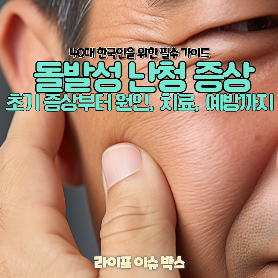 돌발성 난청의 초기 증상부터 원인&#44; 치료&#44; 그리고 예방까지