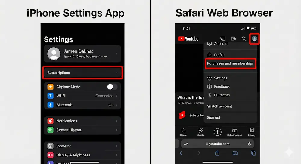 아이폰 설정에서 유튜브 프리미엄 구독 취소하는 방법