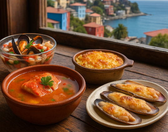 칠레 전통 음식 해산물 관련 사진