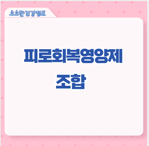 피로회복영양제 조합