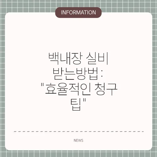 백내장 실비 받는방법: 