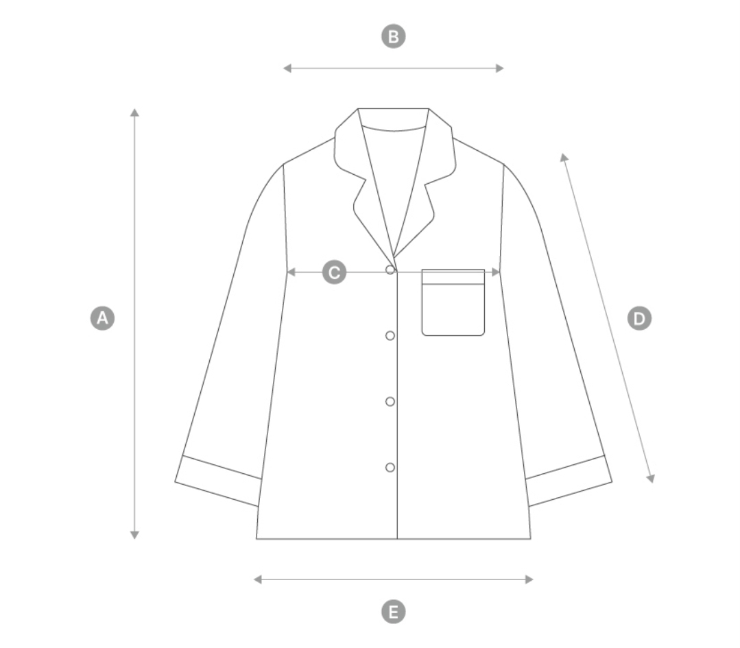 게스(GUESS) 여성 홈웨어(잠옷, 파자마) 상의 사이즈 표