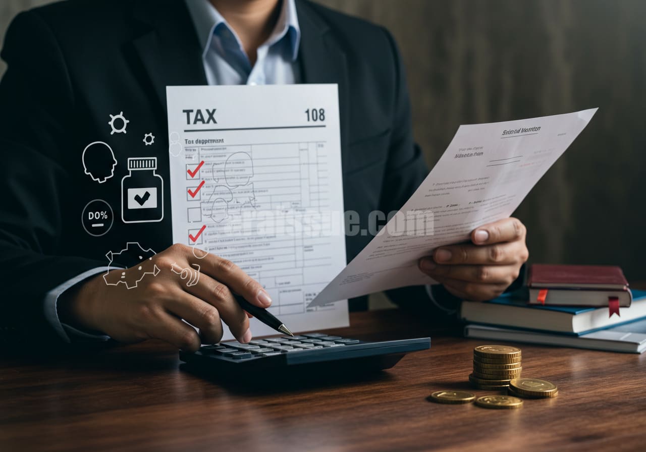 건강식품 구입비용에 대한 세액공제의 법적 기준을 설명하는 일러스트