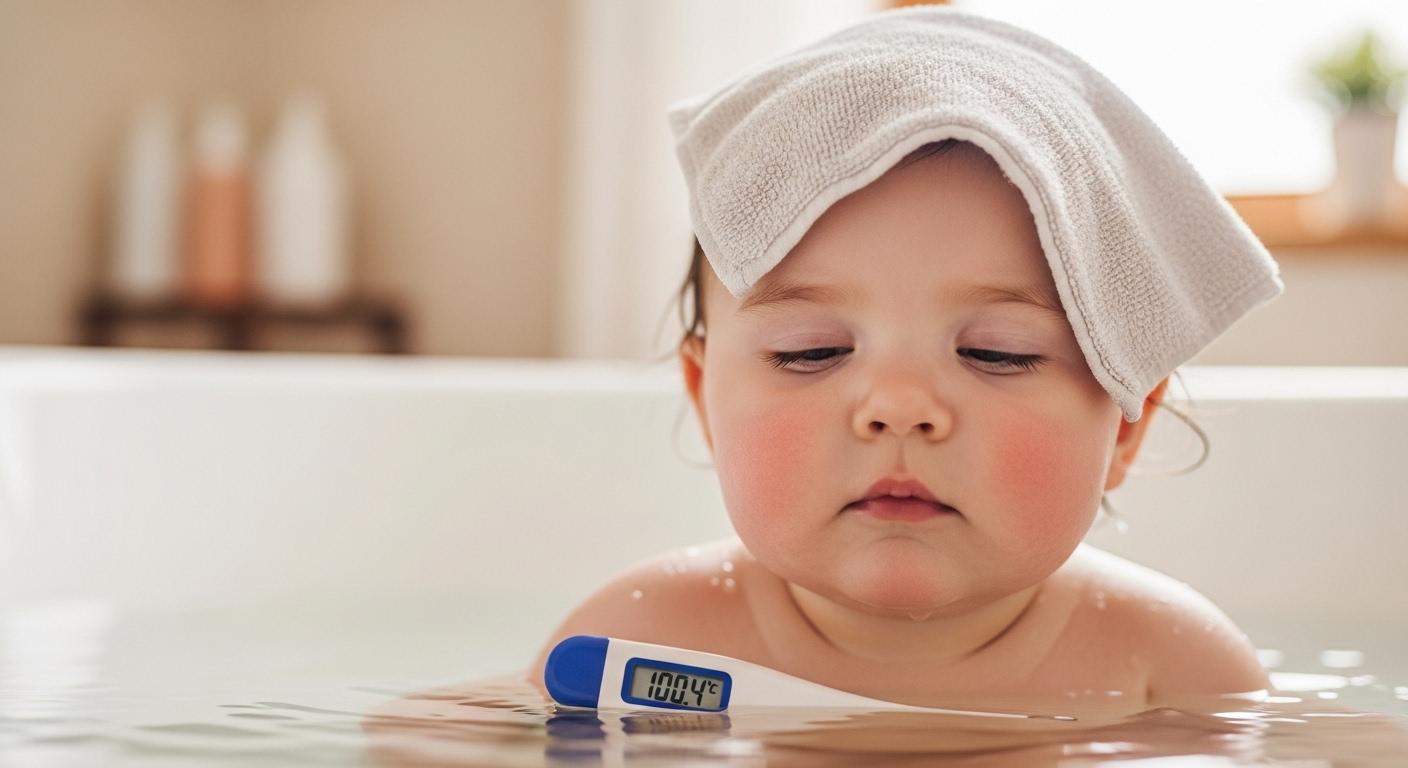 아기 열꽃 목욕