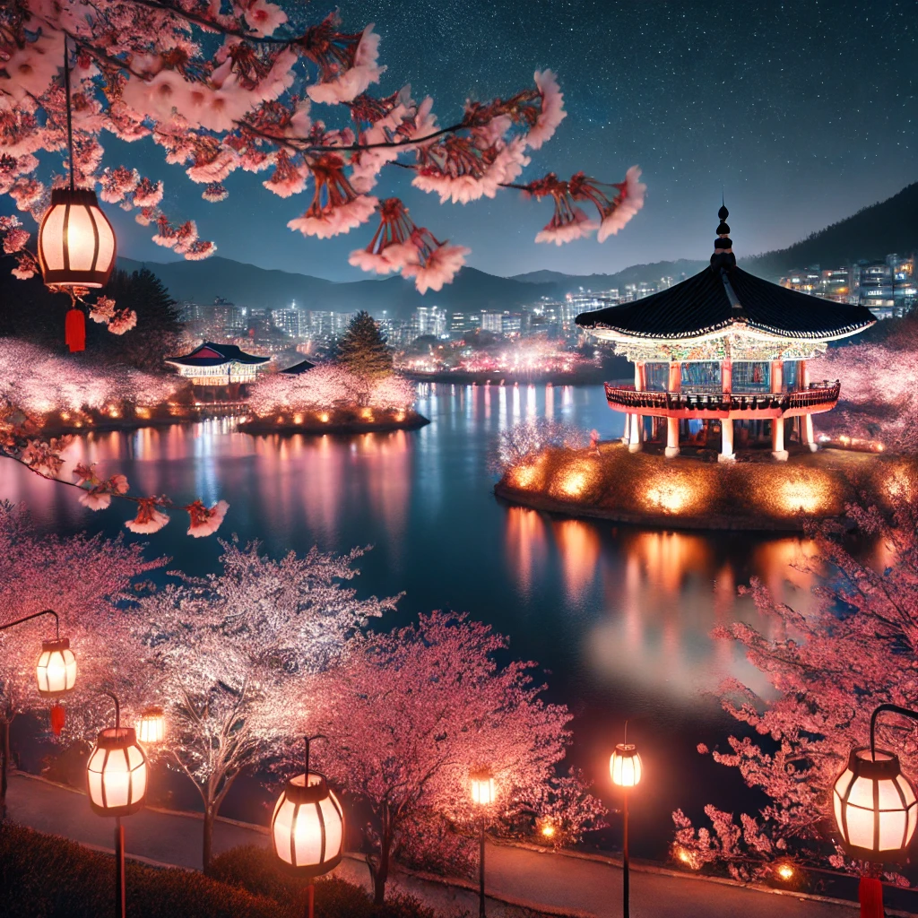 김천 연화지 야경 풍경