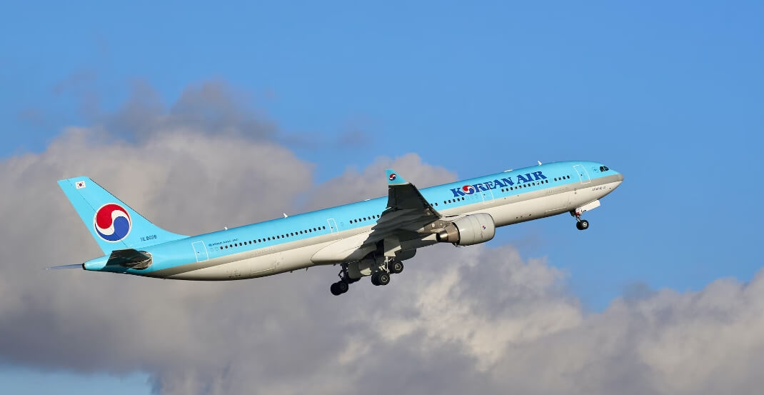 날아가는 대한항공