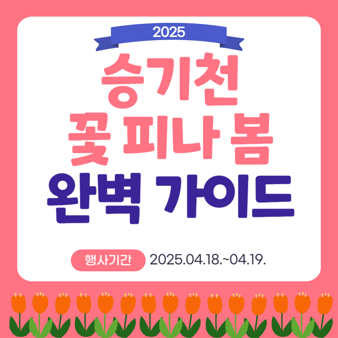 승기천 꽃피나 봄 축제 완벽 가이드