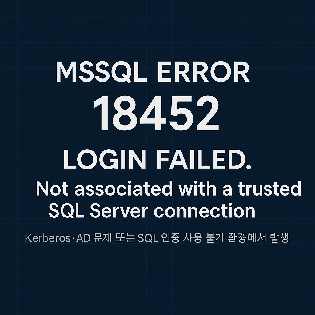 MSSQL ERROR 18452 로그인 실패