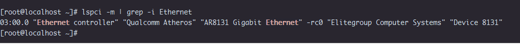 네트워크카드 정보확인
lspci -m &#124; grep -i Ethernet