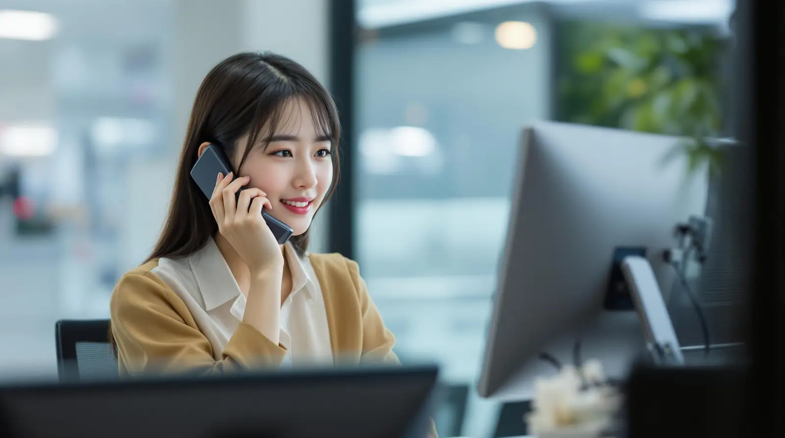 고객상담을 하는 상담사