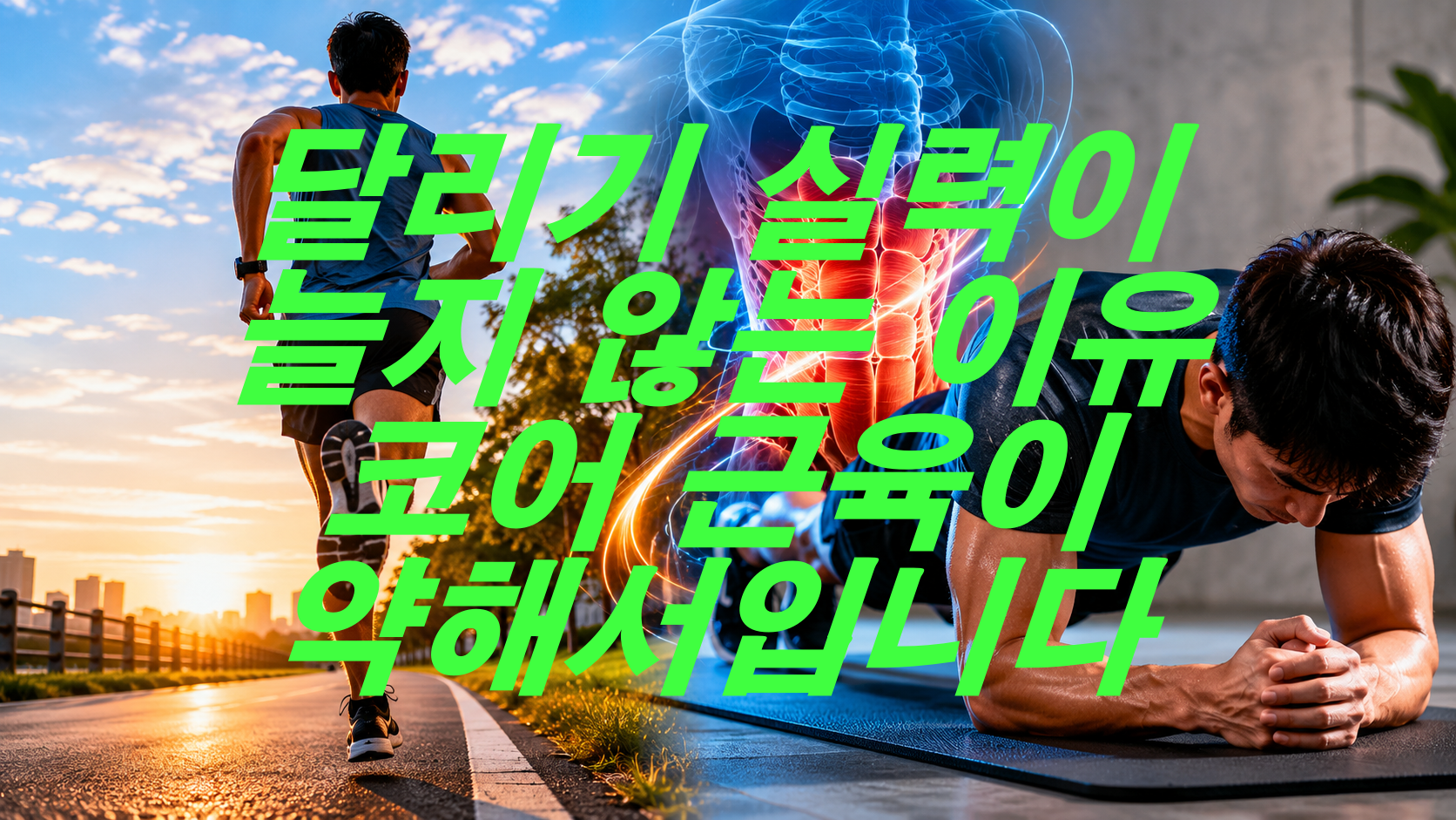 달리기 실력이 늘지 않는 이유, 코어 근육이 약해서입니다