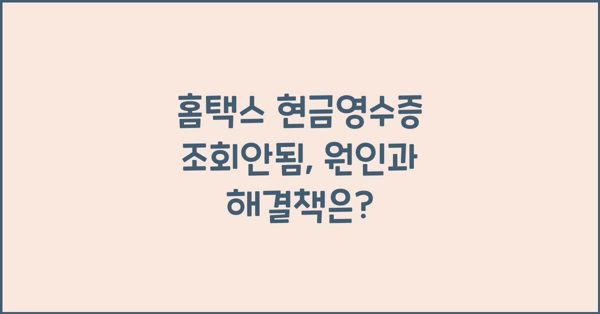 홈택스 현금영수증 조회안됨