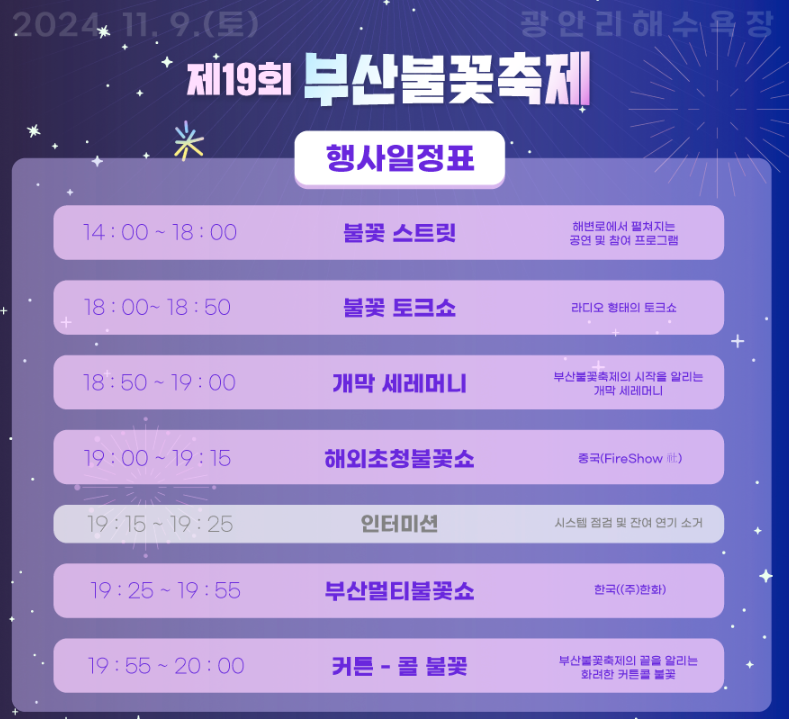 부산 불꽃축제 일정
