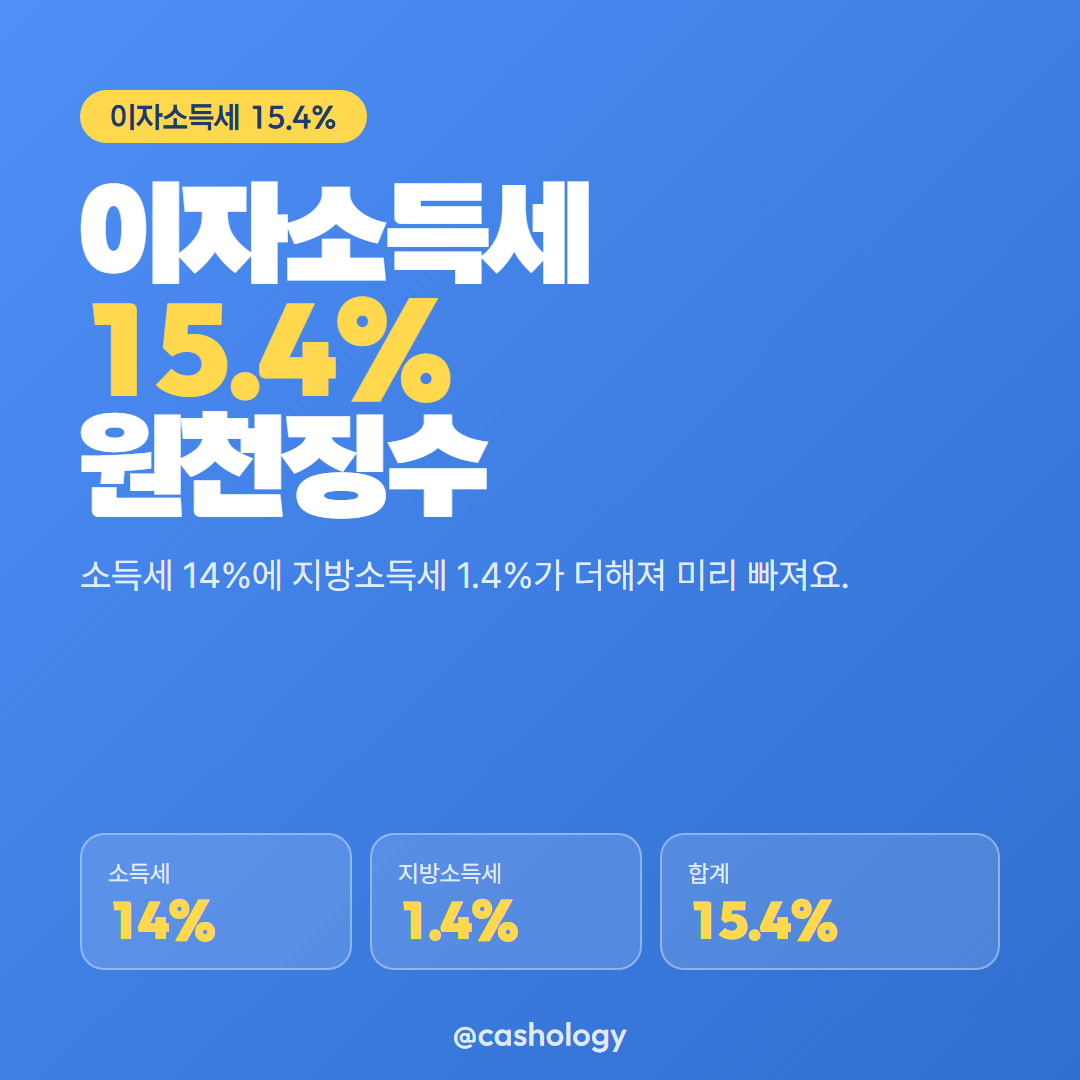 이자소득세 15.4% 대표 안내