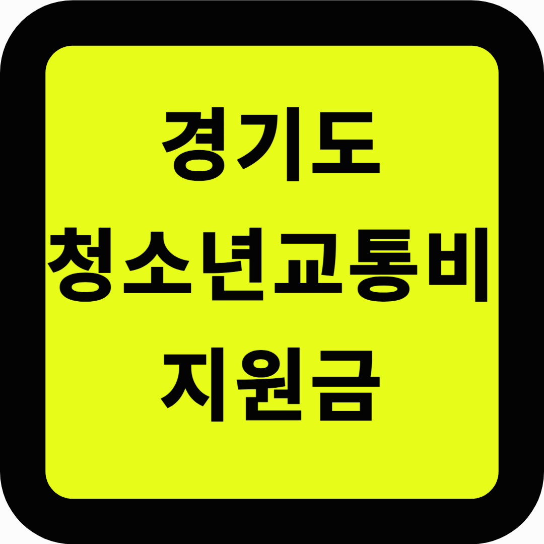 경기도 청소년 교통비 지원