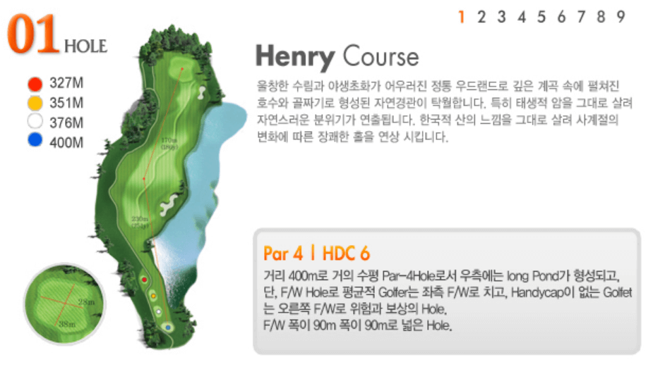 보라 컨트리클럽 헨리코스 공략도 01