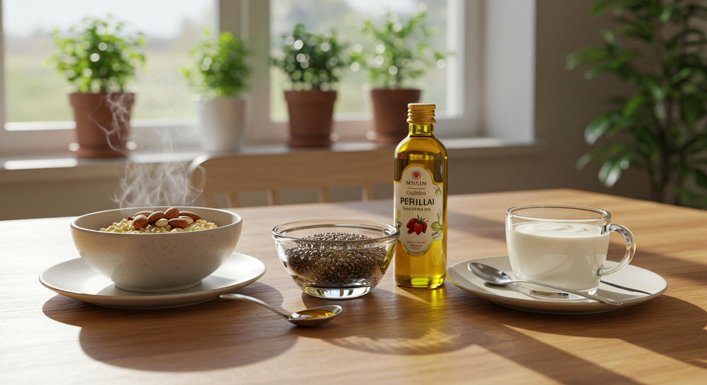 공복에 좋은 음식 4가지가 담긴 아침 식사