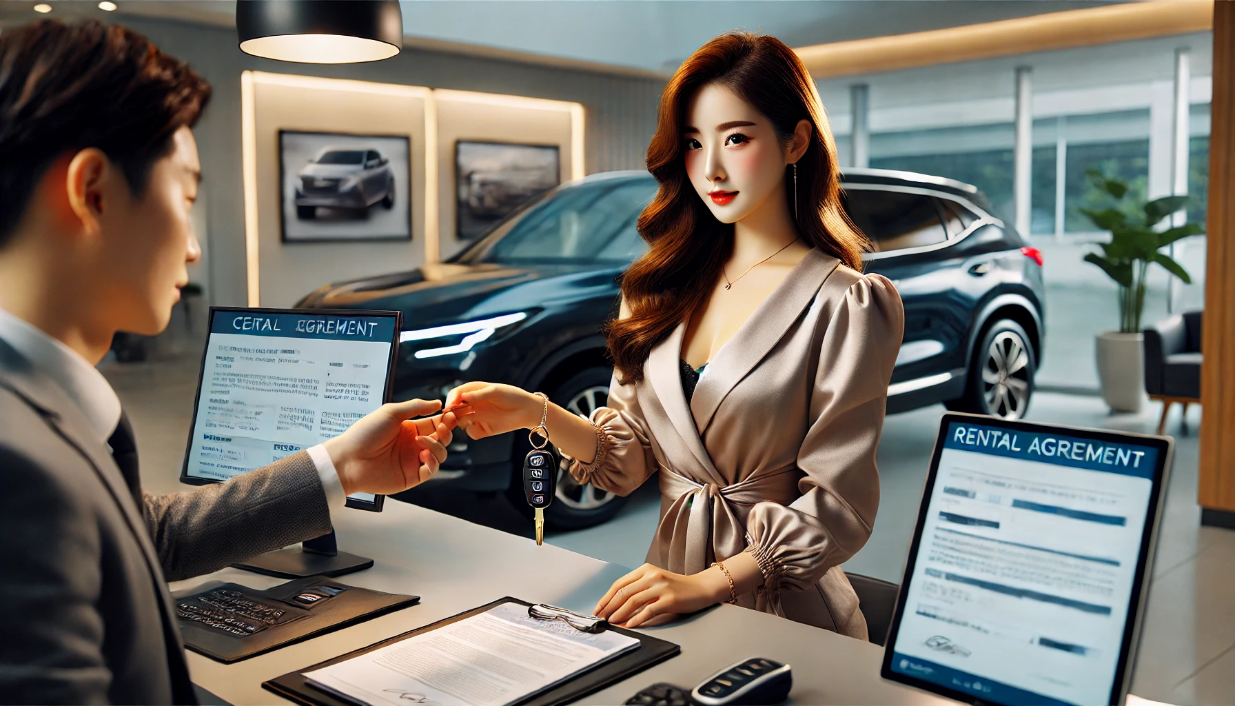 렌터카 예약하는 이미지